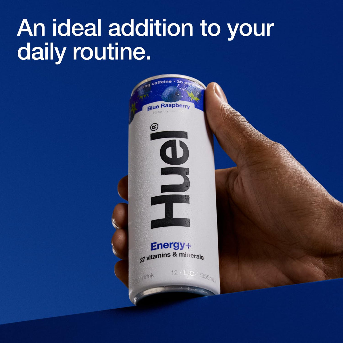 Huel Energy+ | Blue Raspberry Energy Drink | 200mg of Caffeine 35 Calories