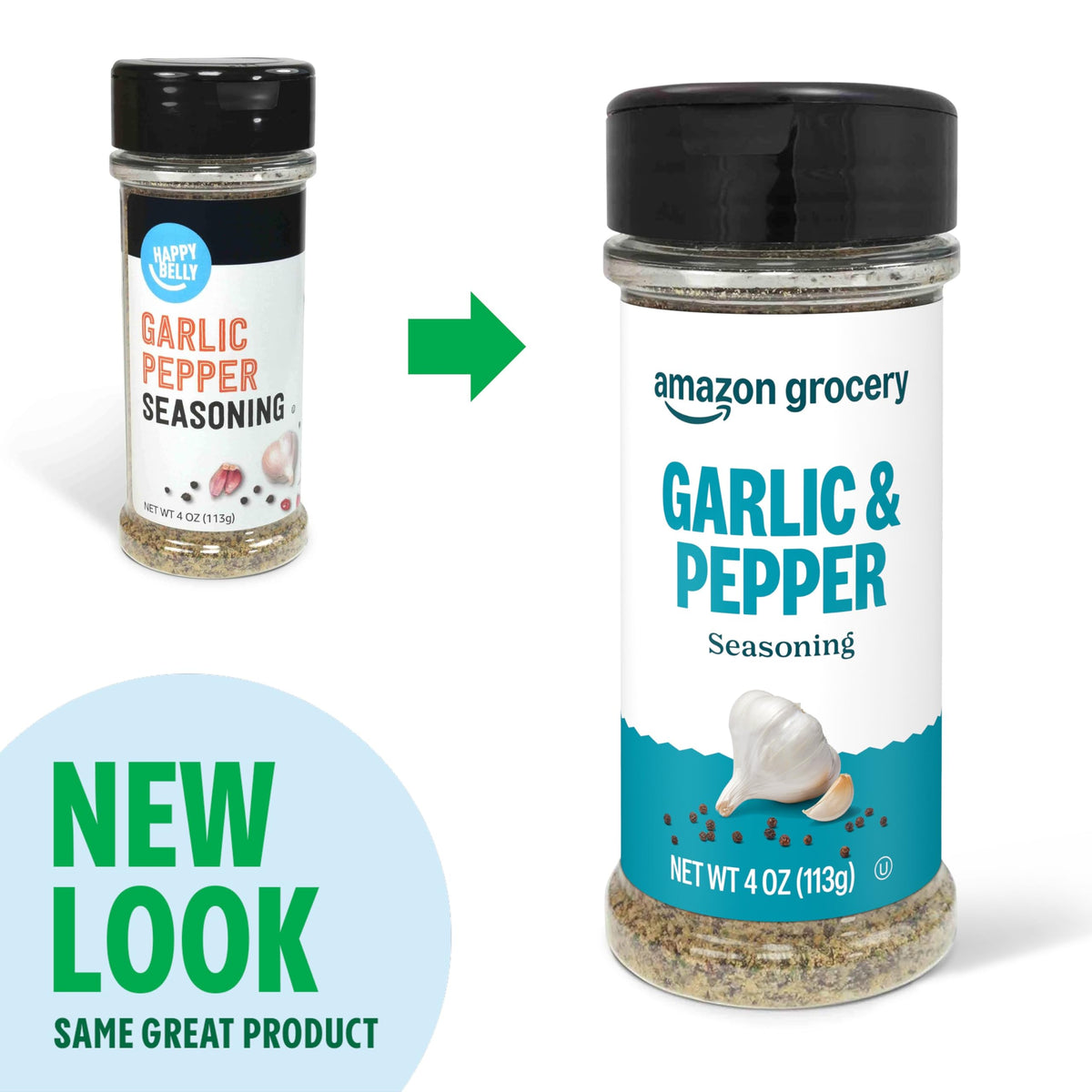Amazon Grocery, Garlic & Pepper Seasoning, 4 Oz (Previously Happy Belly, Packaging May Vary)