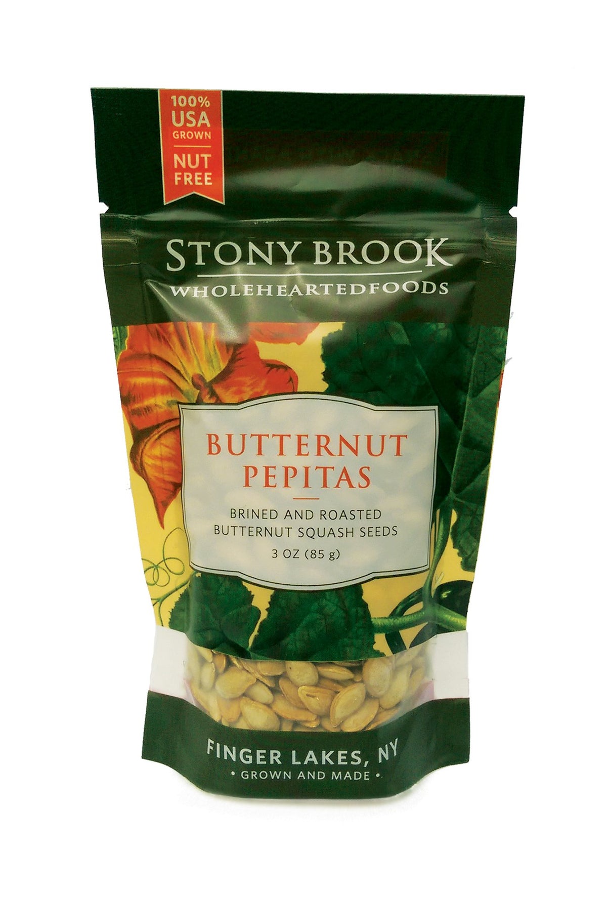Stony Brook Butternut Pepitas, 3 ounce bags (case of 12)