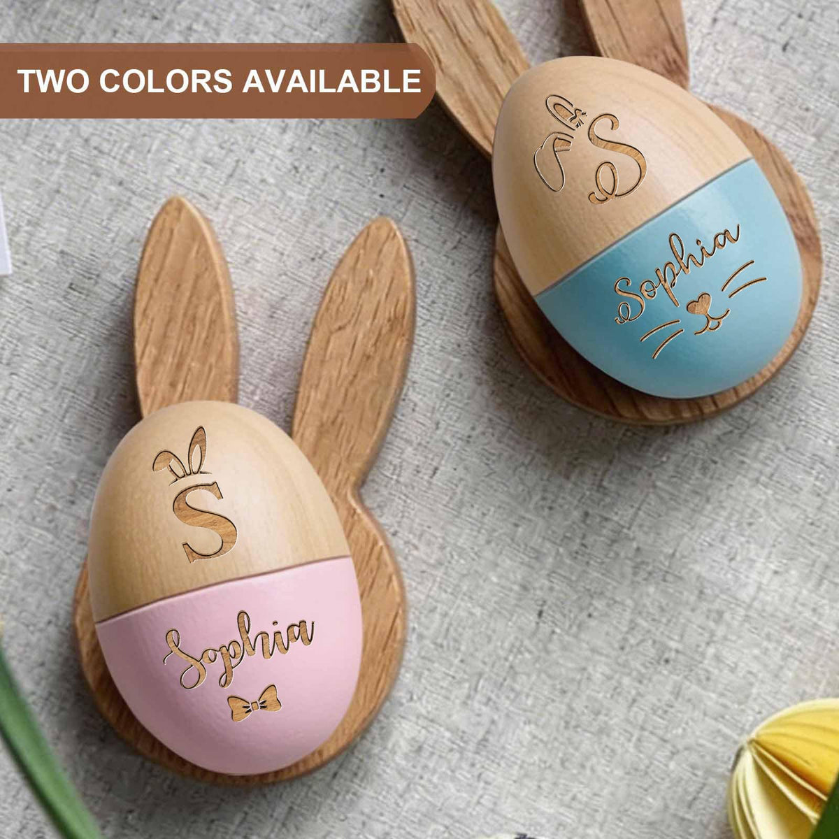 Custom Easter Egg, Personalized Easter Hollow Fillable Wooden Eggs, First Easter Gift for Boys Girls, Easter Home Decor