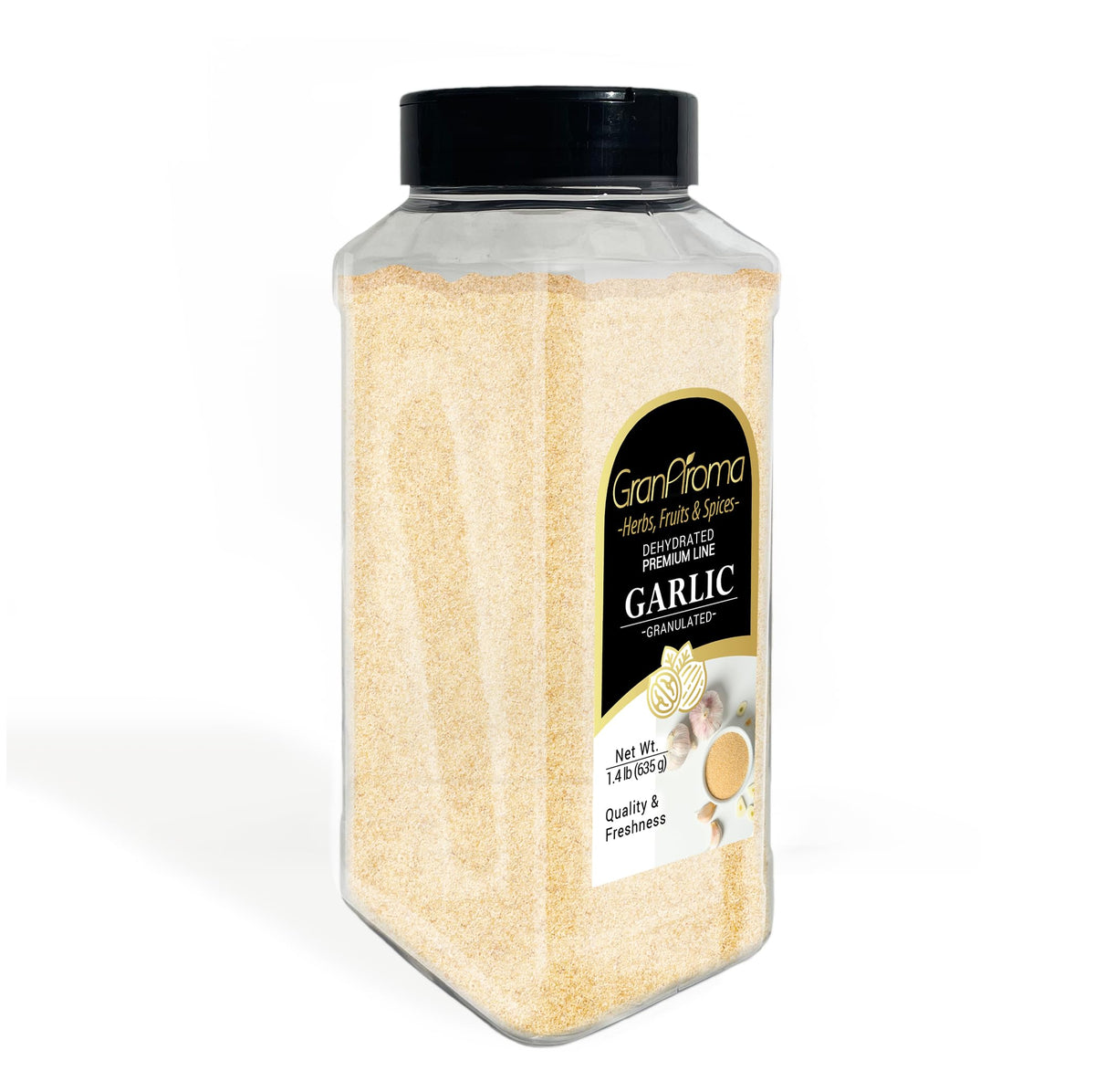 GranAroma Granulated Garlic, 1.4 lb, Versatile Seasoning, Dehydrated