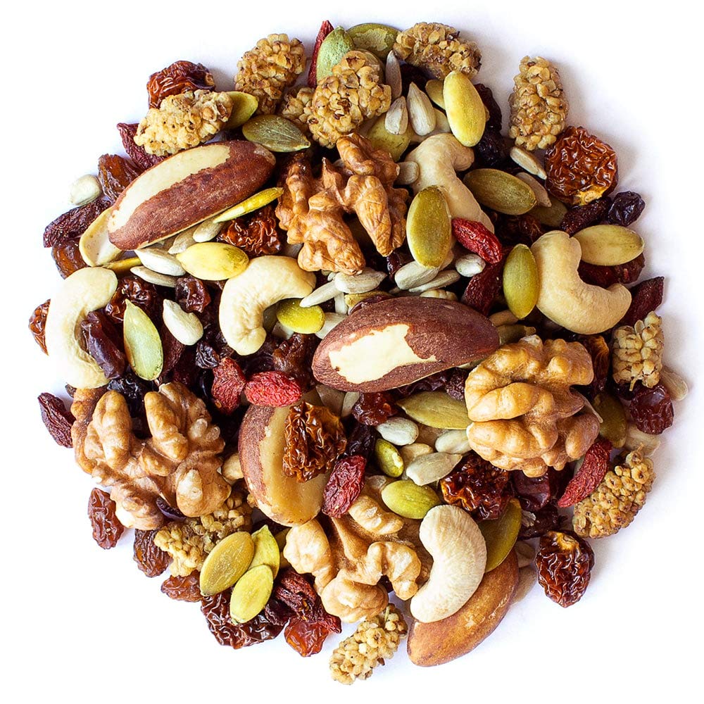 Organic Power Snack Mix, 8 Ounces - Raw and Non-GMO Trail Mix Contains Goji Berries, Golden Berries, Mulberries, Raisins, Brazil Nuts, Cashews