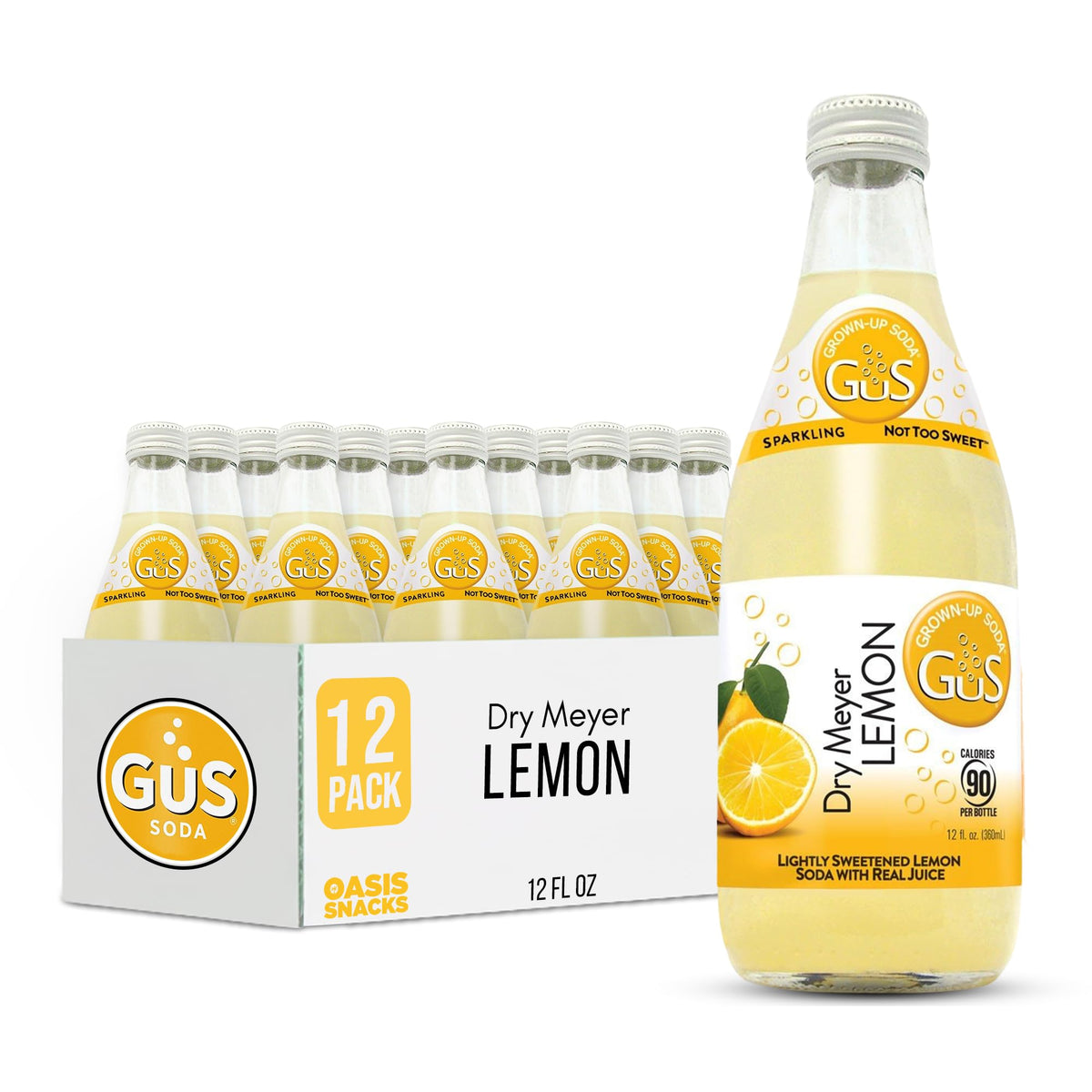 GUS Soda Dry Meyer Lemon 12 Oz(12 Pack)