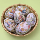 LASIYUAN 4pcs Pieces Painted Eggshell Style tin Box for Easter?Reusable Metal Egg Tins by ?for Easter Parties Decorations Storage Style (4 big)