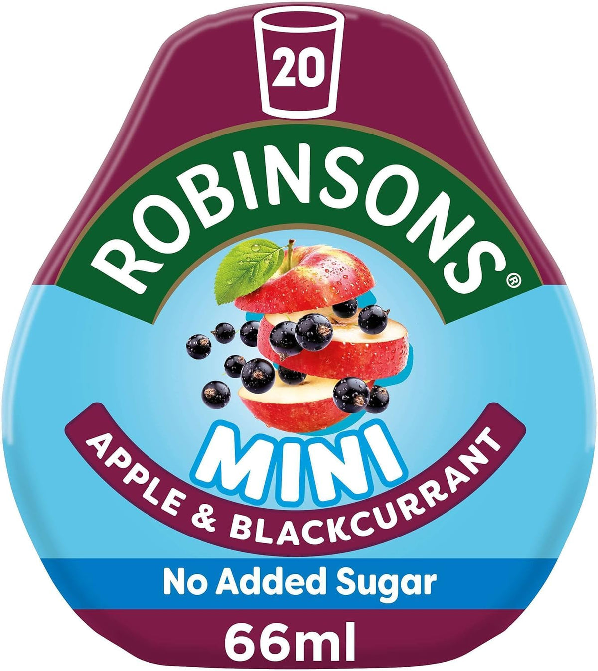 Robinsons Squash'D Apple & Blackcurrant No Added Sugar, 2.2 fl oz (66 ml)