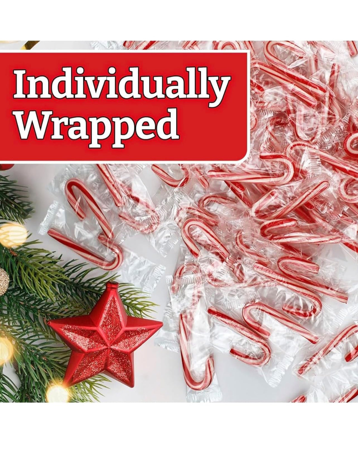 Peppermint Mini Candy Canes, Individually Wrapped, Bulk Christmas Candy | (500 - Count)