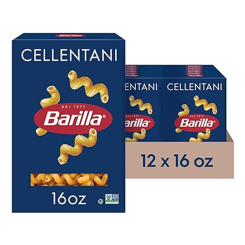 Barilla Cellentani Pasta, 16 oz. Box (Pack of 12) - Non-GMO, Made with Durum Wheat Semolina - Kosher Certified