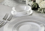 OCCASIONS 40 Pack Silver Charger Plates - 12 Inch Disposable Chargers for Dinner Plates Bulk, Premium Heavyweight Plastic for Wedding, Party & Events