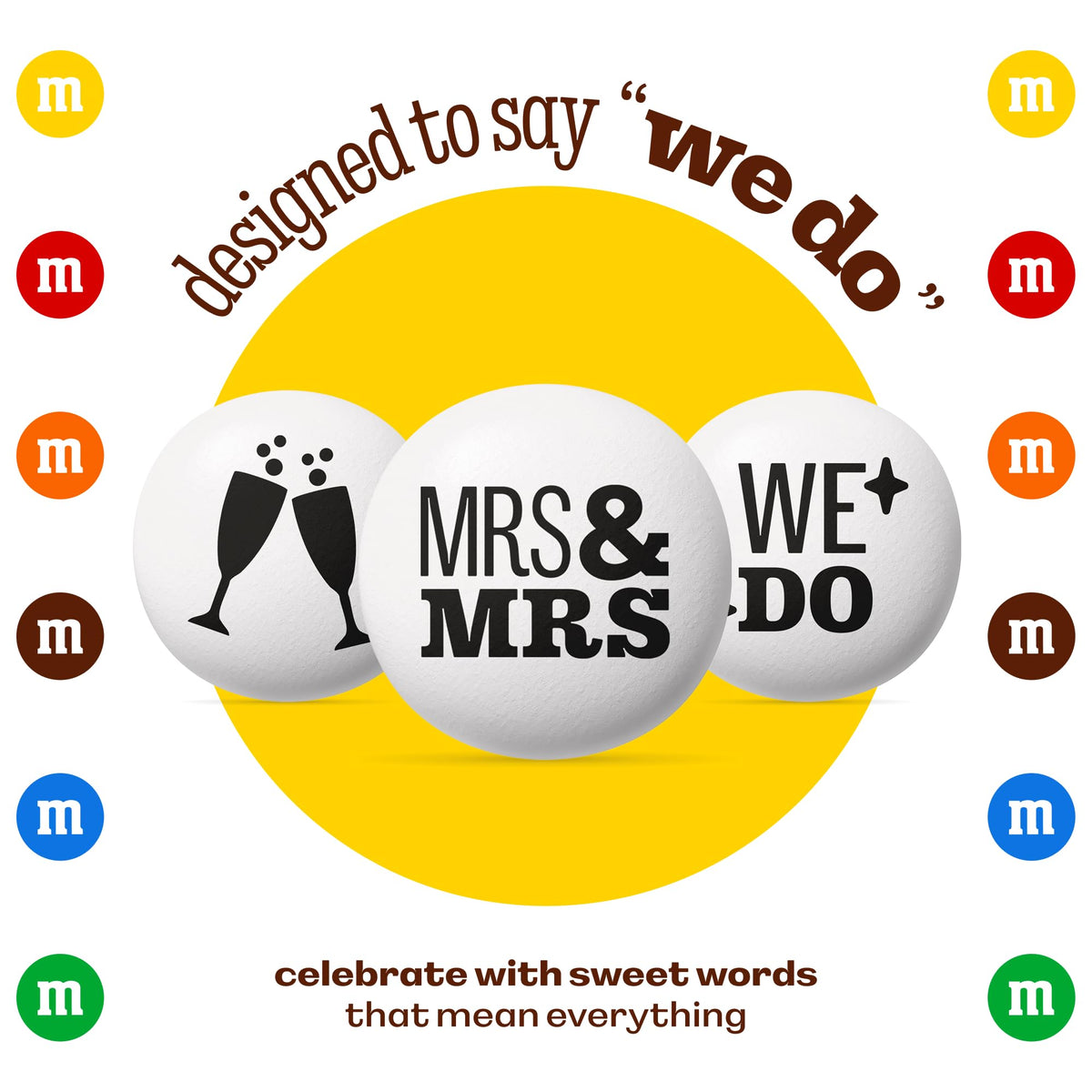 M&M'S Mrs. and Mrs. Wedding Milk Chocolate Candy, 2 lb Bulk Resealable Bag