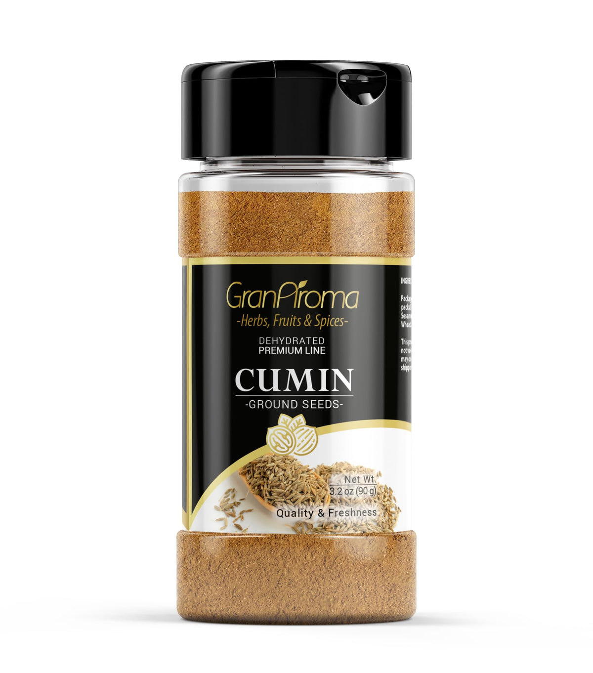 GranAroma Ground Cumin, 3.2 oz, Aromatic Spice, Tacos & Soups