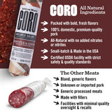 Coro Chipotle & Cocoa Dried Salami Stick - 5oz | Sweet, Savory, Bold Spices