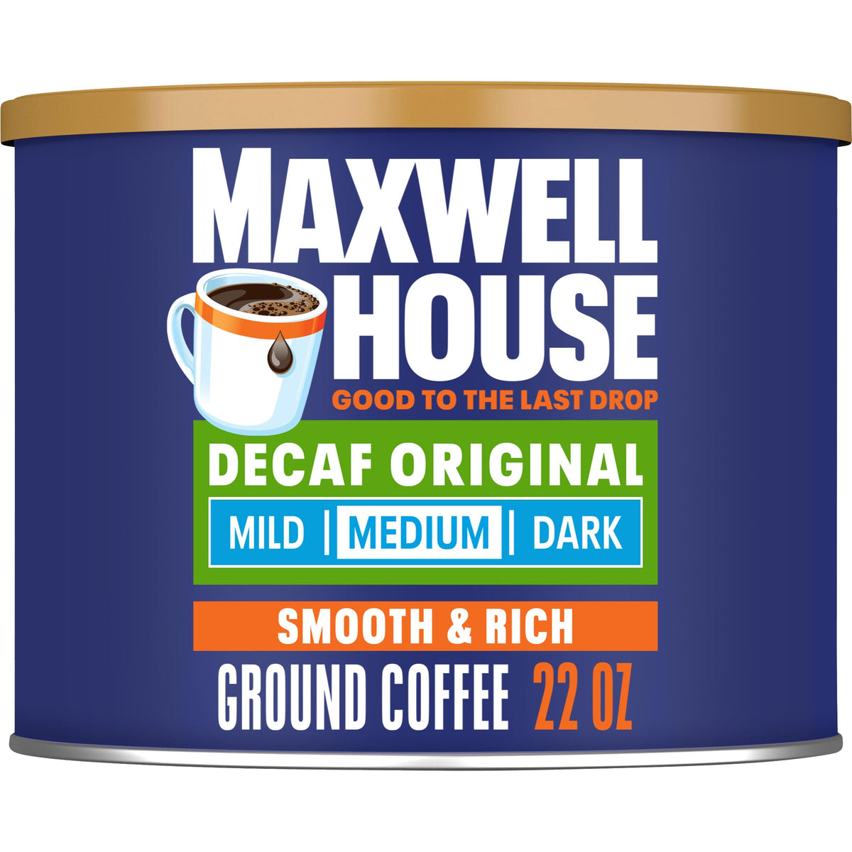 Maxwell House Decaf Original Medium Roast Ground Coffee (22 oz Canister)