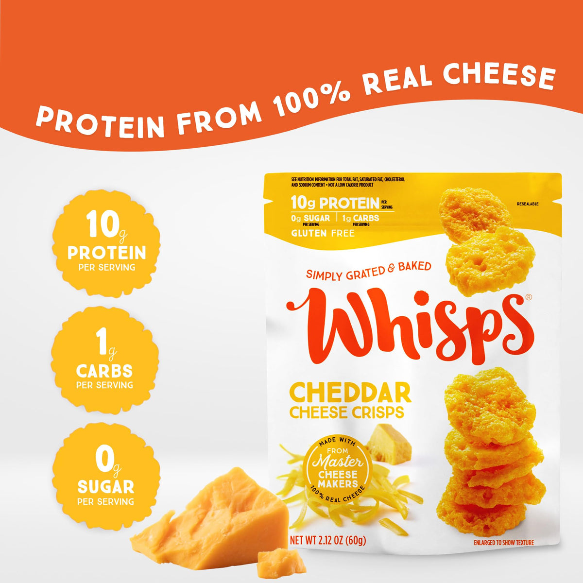 Whisps Cheese Crisps Variety Pack | Protein Chips | Healthy Snacks | Protein Snacks, Gluten Free, High Protein, Low Carb Keto Food | Parmesan