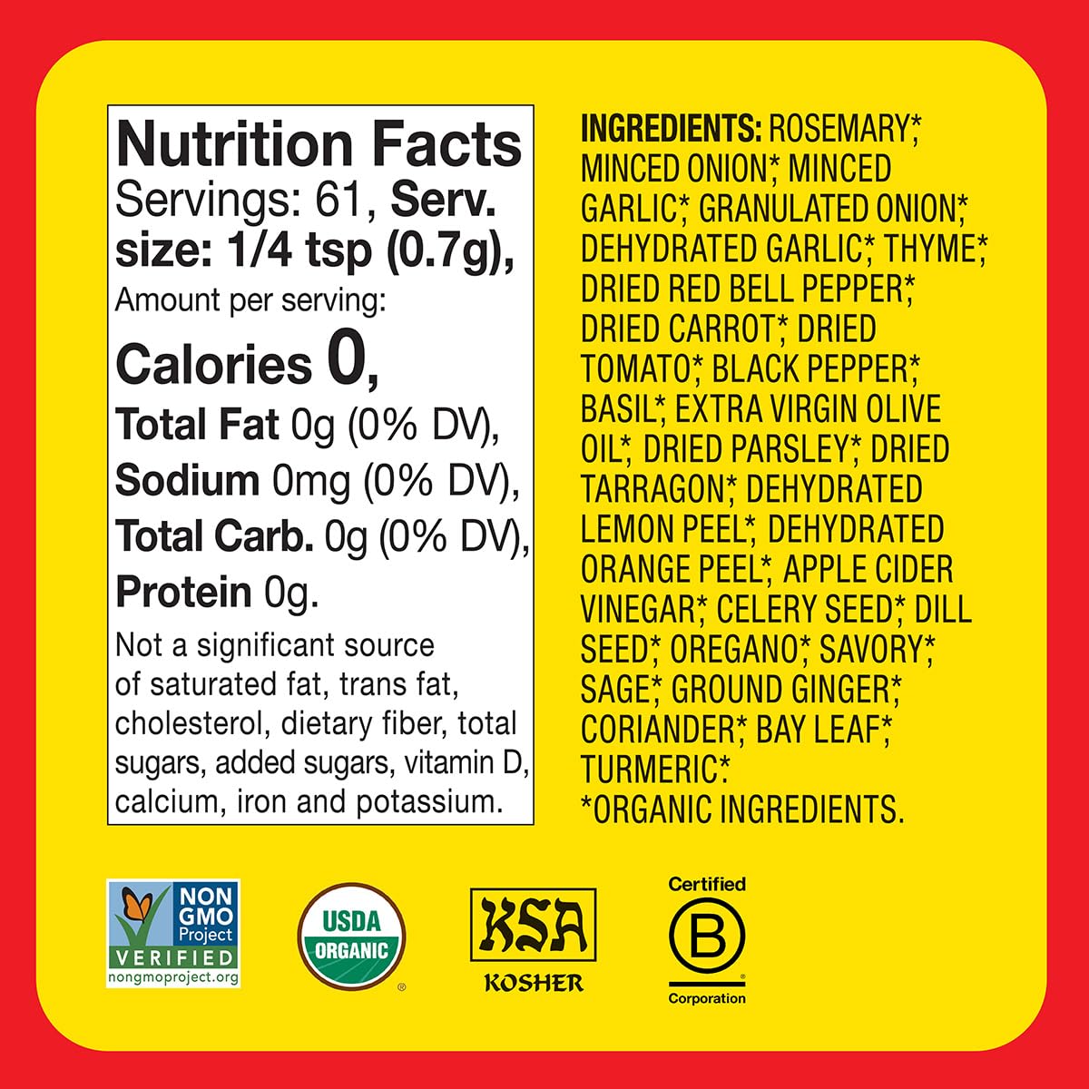 Bragg, Sprinkles & Herbs Spices, 1.5 Oz