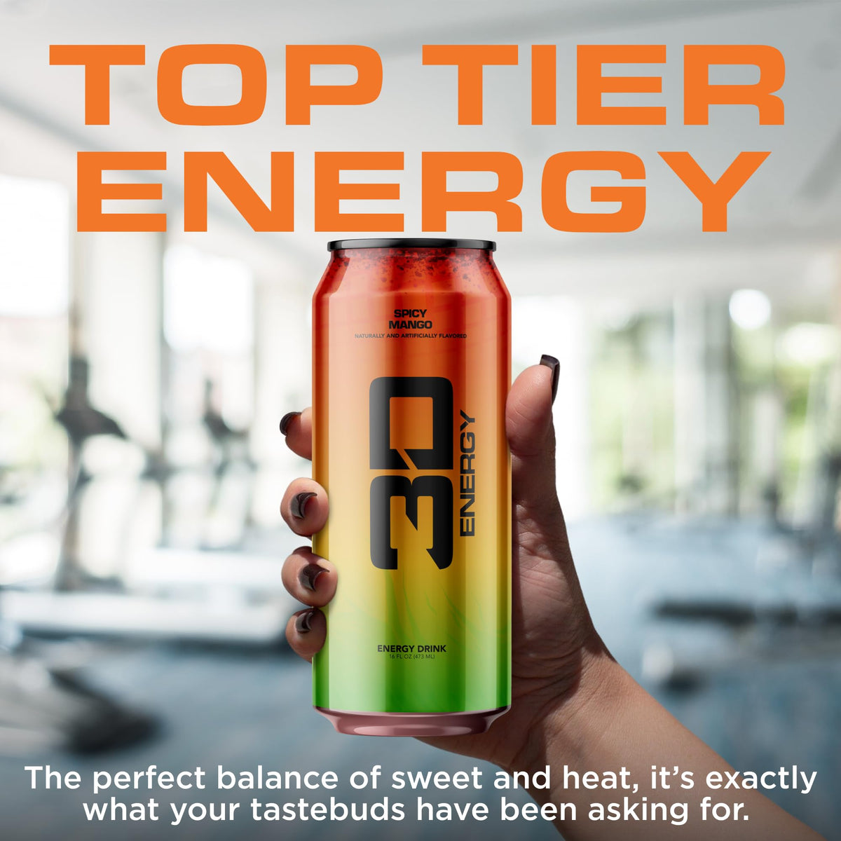 3D Sugar Free Energy Drink, Spicy Mango, 16oz Cans, 12 Pack