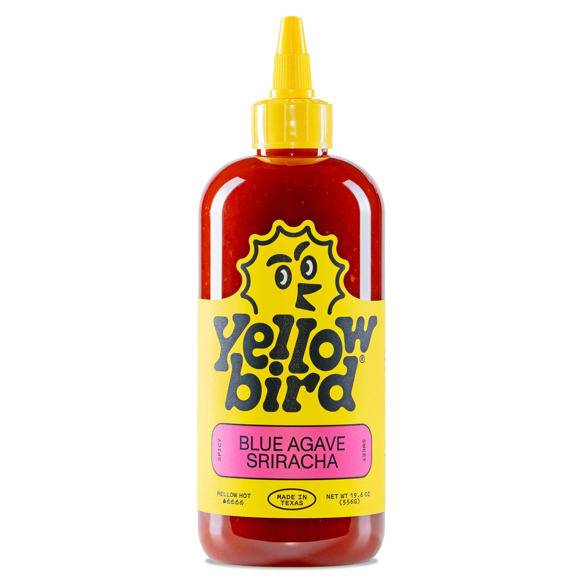 Yellowbird® Classic Blue Agave Sriracha 19.6 oz. Tabletop Size (Mellow Hot | 1 Bottle | Made in Texas)