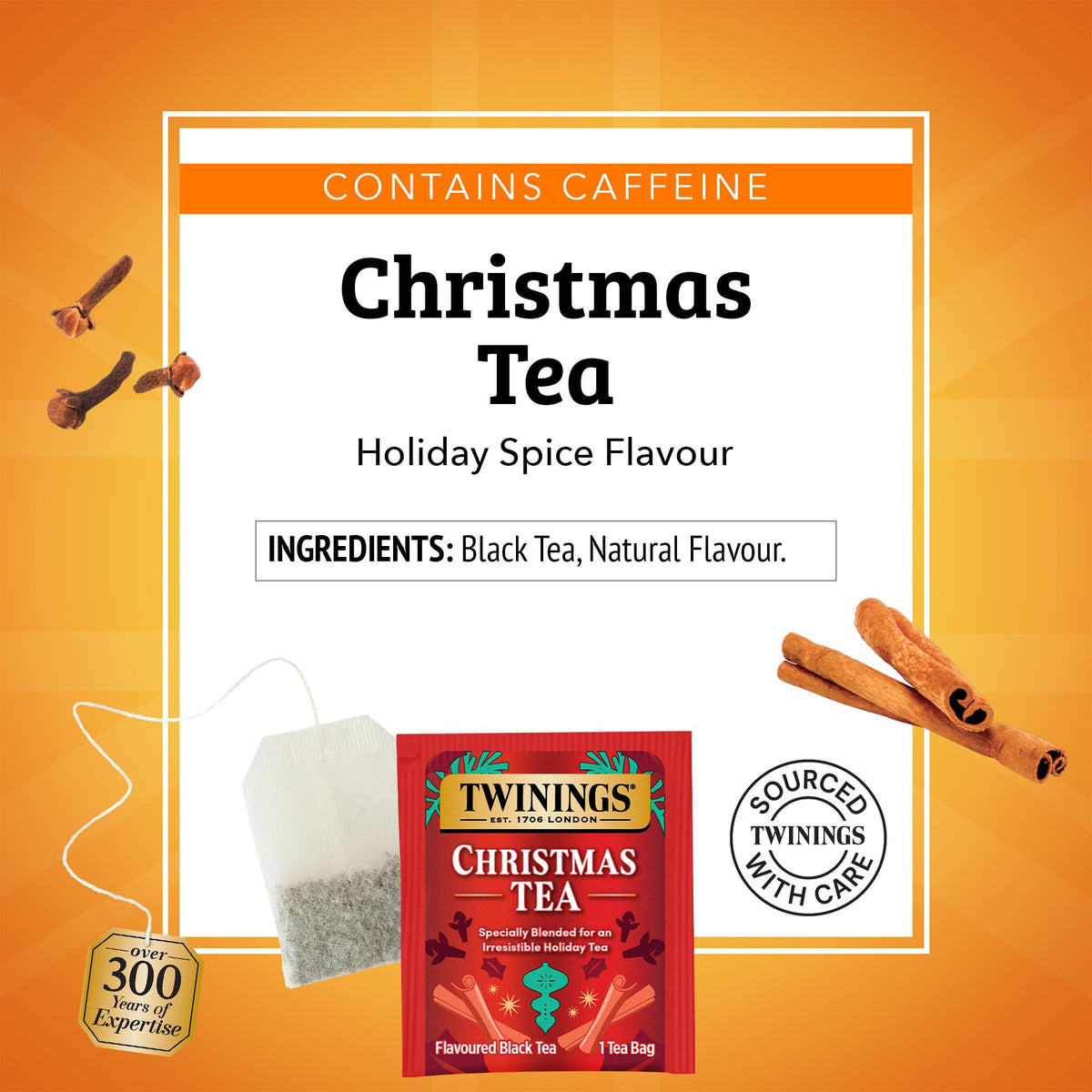 Twinings Christmas and Gingerbread Black Teas, 2-20 Count Packs, 40 Individually Wrapped Tea Bags, Aromatic with Holiday Spices, Caffeinated, Enjoy