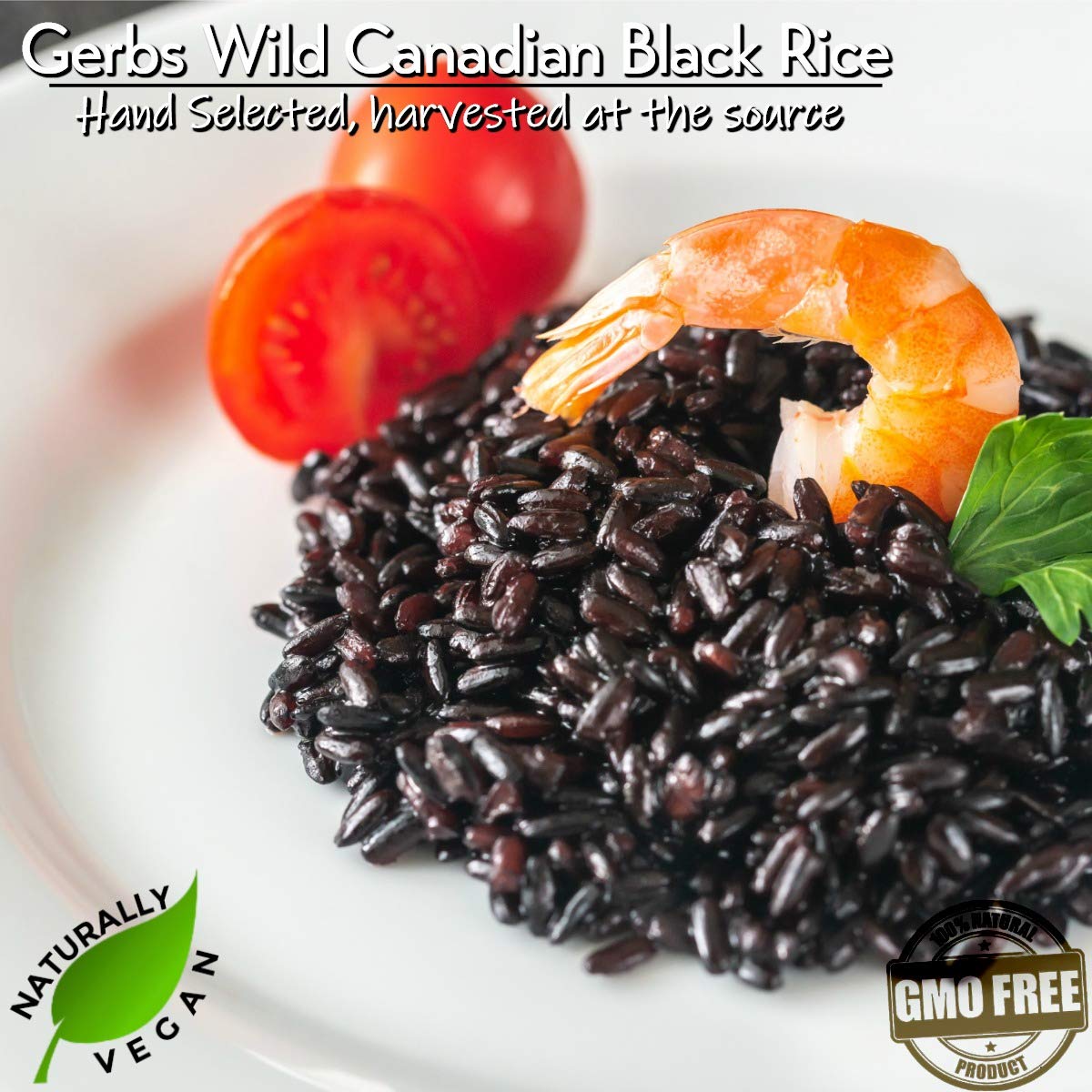 Gerbs Wild Black Rice 2 lbs. | No Artificial Additives, Resealable Bag | Naturally Nutty & Chewy | Top 14 Allergen-Free