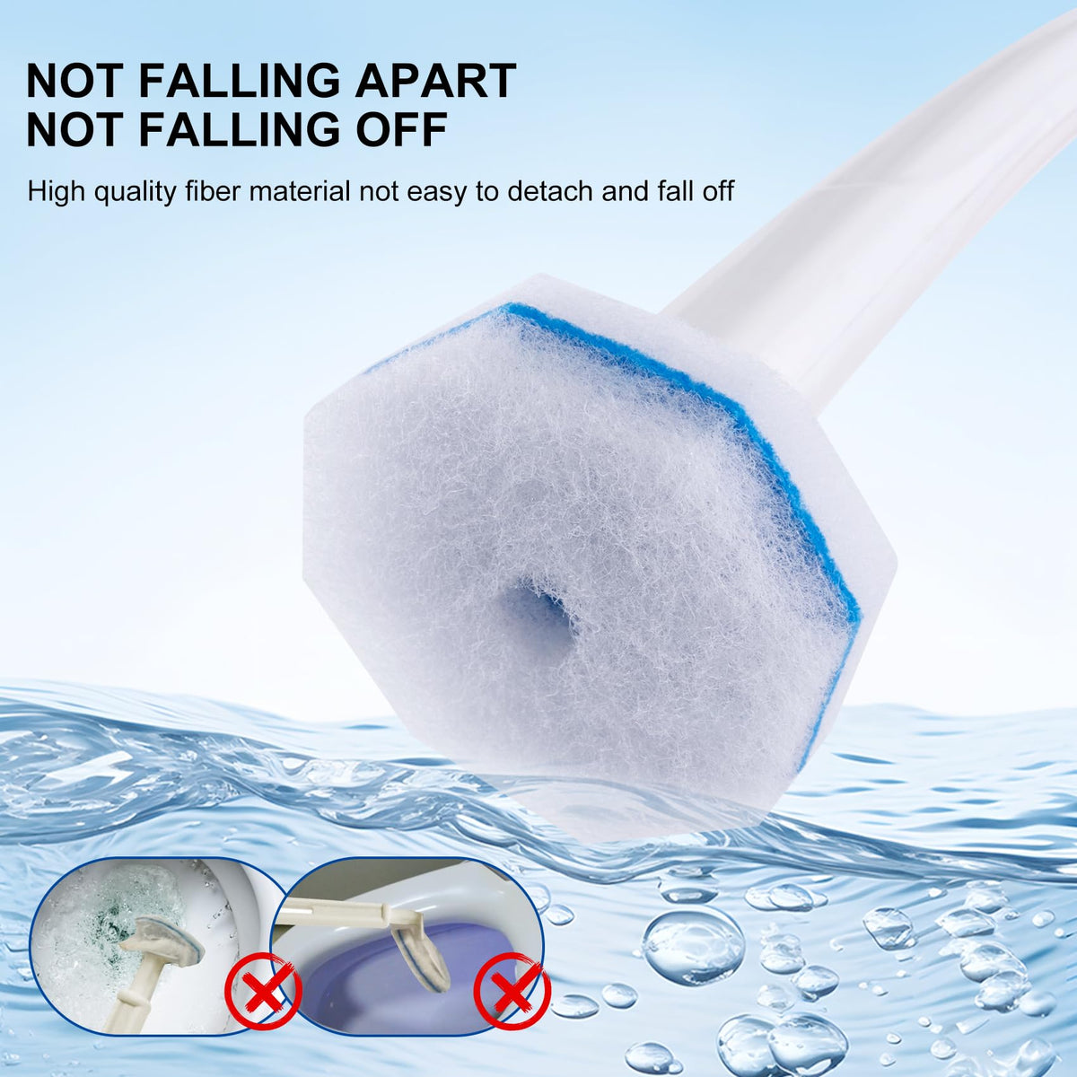LufamlyGo Upgraded 30pcs Toilet Wand Refills fits Clorox Toilet Wand, Thickened Cleaning Layer, Won’t Fall Apart, Disposable Bathroom Cleaning Scrub