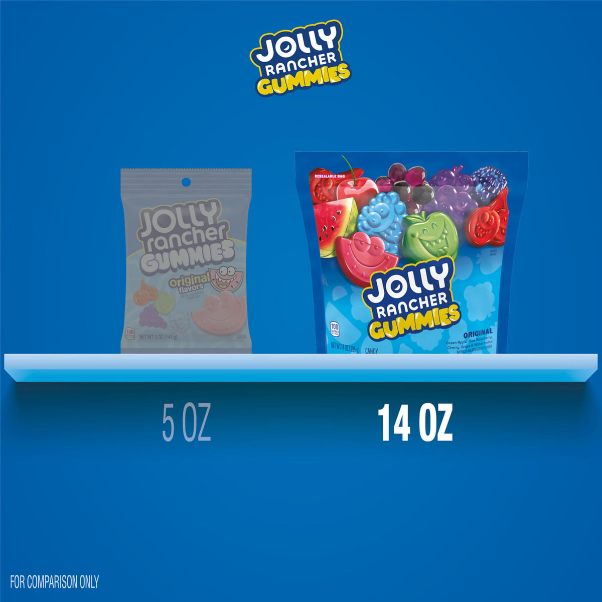 JOLLY RANCHER Gummies Assorted Fruit Flavored Candy Bag, 14 oz