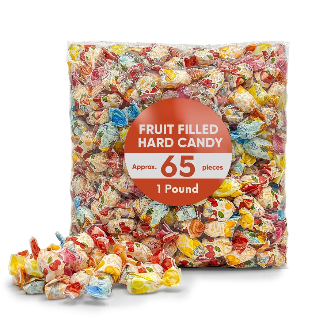 Fruit Filled Hard Candy Individually Wrapped Bulk Bag - 1 lb (Approx. 80 pieces)