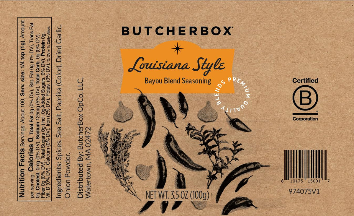 ButcherBox Cajun Style Bayou Blend Seasoning, Premium Quality Blends, 3.5 oz
