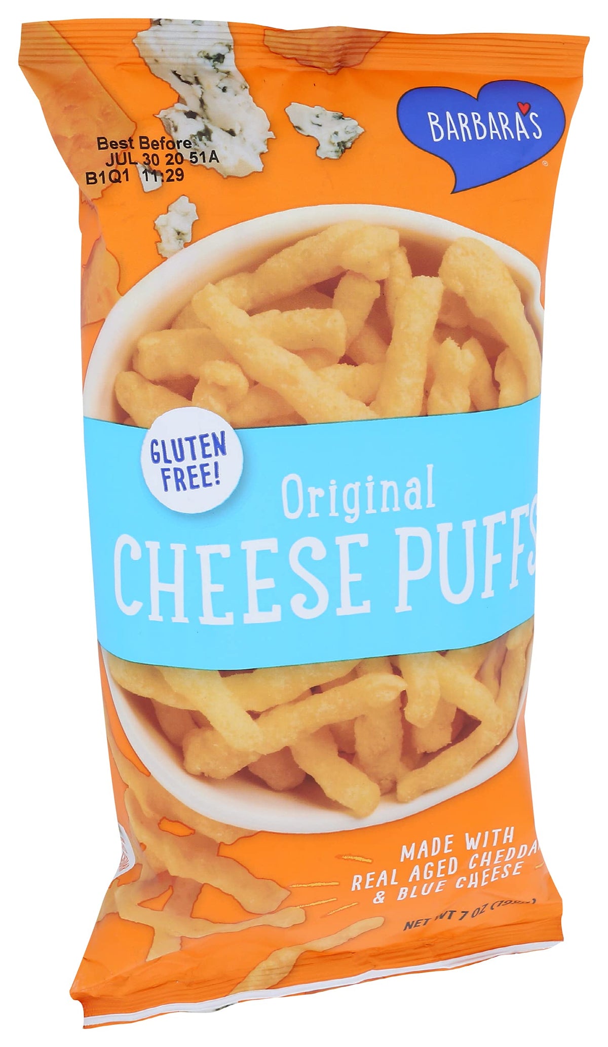 Barbara's Bakery, Original Cheese Puffs, 7 oz