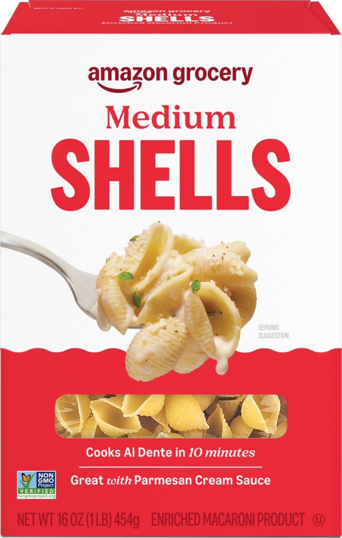 Amazon Grocery, Medium Shells Pasta, 16 Oz