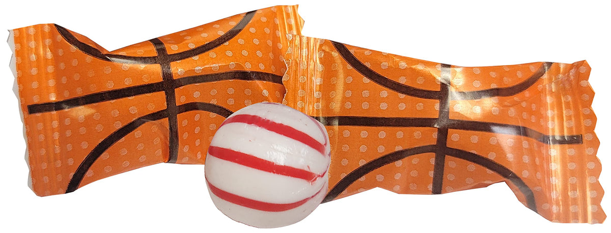 Basketball Themed Peppermints 100 Count Wrapped - Sports Mint Candy