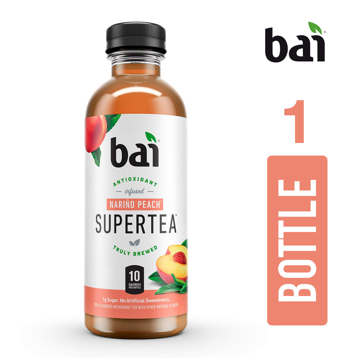 Bai Narino Peach Tea, Antioxidant Infused Tea, 18 Fl Oz