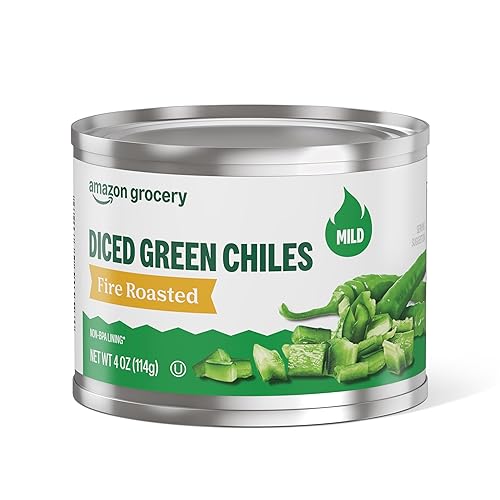 Amazon Grocery, Fire Roasted Diced Green Chiles, Mild, 4 Oz