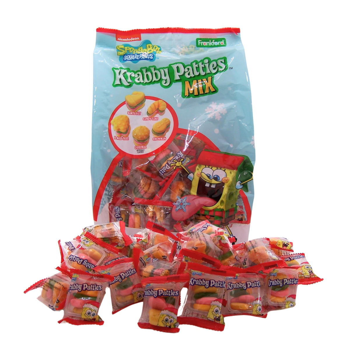 Krabby Patties Holiday Mix Gummy Candy, Christmas Candy for Stockings, 5 Assorted Shapes, 30 Count, 9.52 Ounces