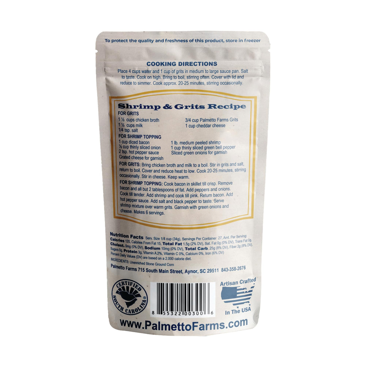 PALMETTO FARMS Stone Ground Yellow Grits, 32 OZ