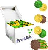 Saint Patrick's Day 15-Pounds Shamrock Leprechaun Chocolate Green and Gold Coins, Premium Belgian Nut-Free Milk Chocolate, Kosher, Approx. 1350 Coins