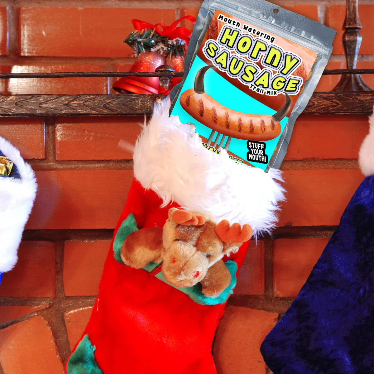 Horny Sausage Gourmet Trail Mix - Premium Food Gifts for Men - Sausage Gift for Sausage Lovers - Spicy Snack Basket Idea - Stocking Stuffers Women
