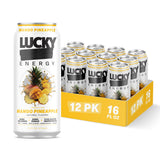 Lucky Energy Drink Mango Pineapple, Zero Sugar, 200mg Caffeine, 12 Pack