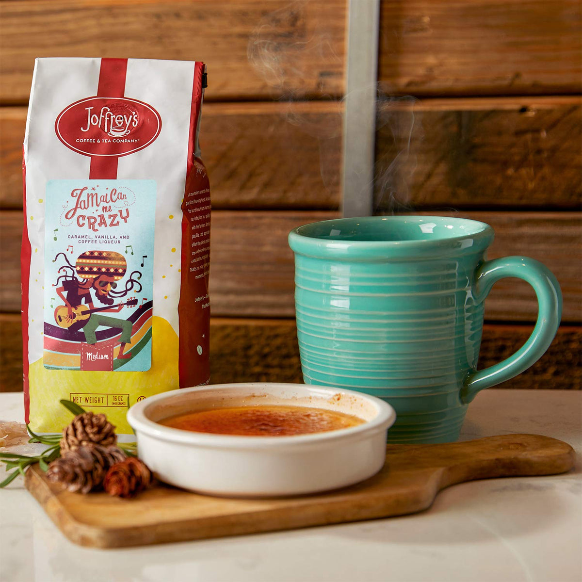 Joffrey's Coffee - Jamaican Me Crazy, Flavored Coffee, Artisan Medium Roast, Arabica Coffee Beans, Caramel, Vanilla, & Coffee Liqueur Flavor, Brew or