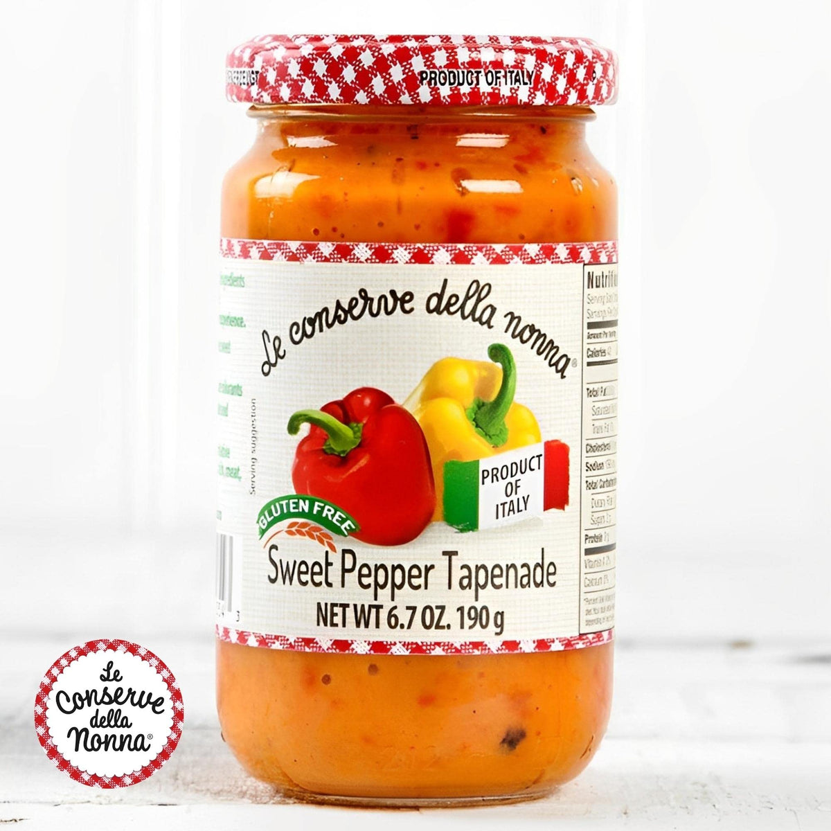 Le Conserve Della Nonna Sweet Pepper Tapenade - Italian Sweet Pepper Spread, Sweet Pepper Dip - Natural & Gluten Free Tapenade - Made From Fresh