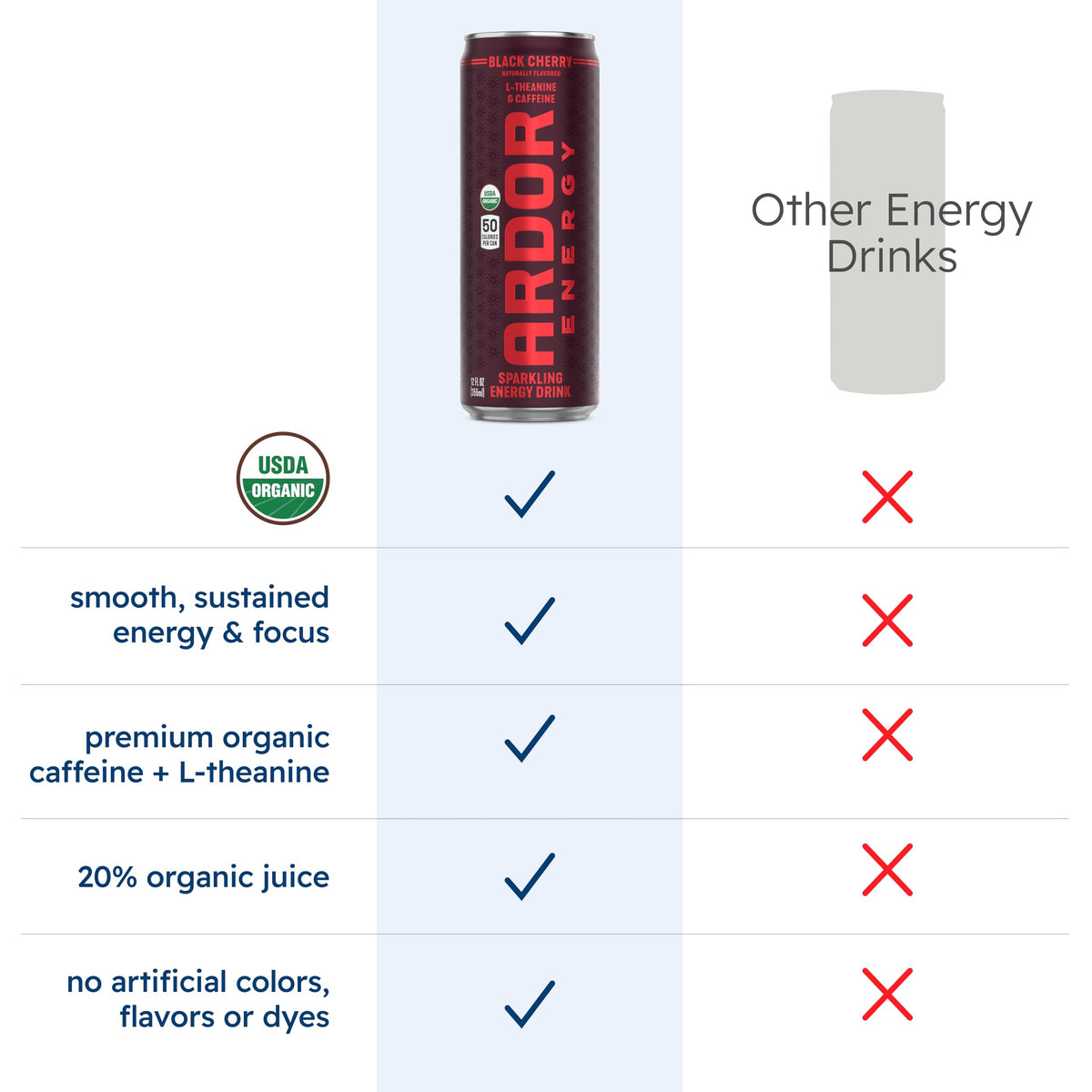 ARDOR ENERGY Natural Sparkling Energy Drink with 100mg Natural Caffeine & 200mg L-Theanine from Organic Green Tea for Smooth Energy & Focus | Healthy