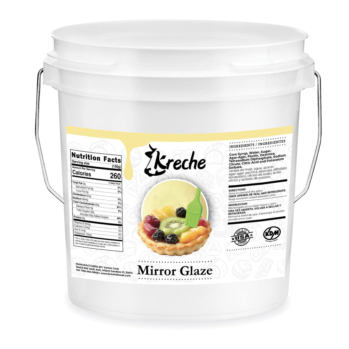Kreche Mirror Glaze Confectionery Coating, 20- Pound Pail
