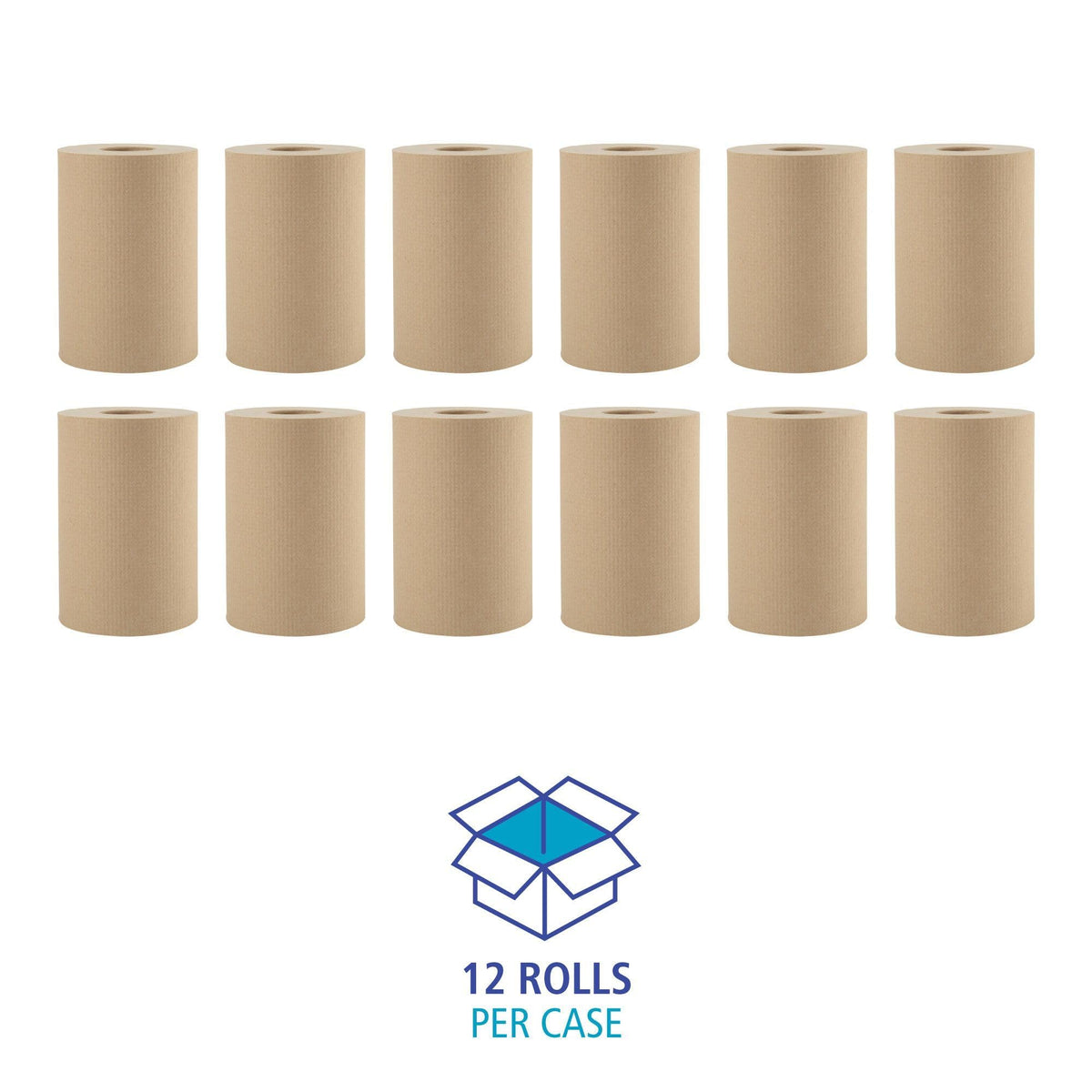 Boardwalk BWK6252 Hardwound Paper Towels, 8" x 350ft, 1-Ply Natural (Case of 12 Rolls)