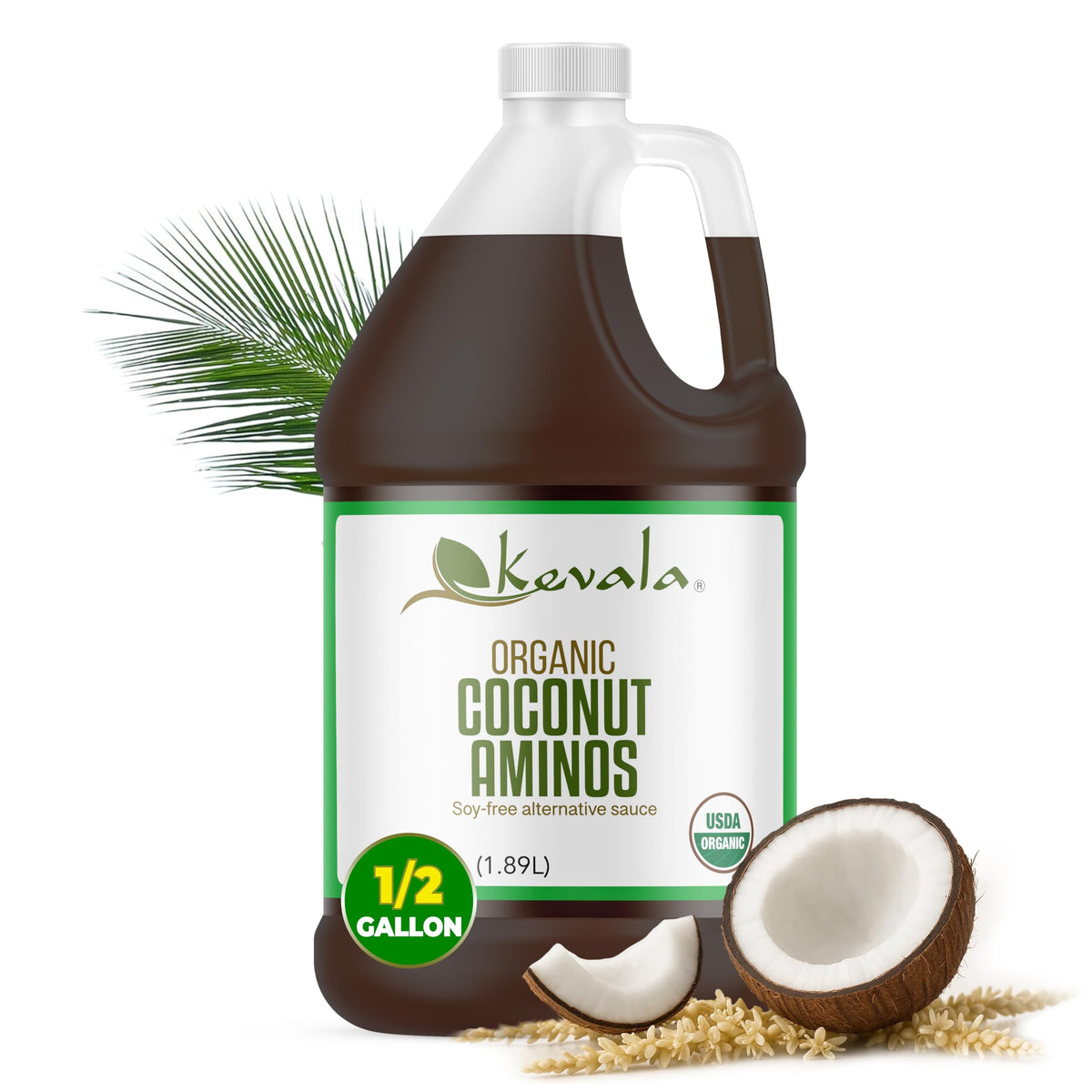 Kevala Organic Coconut Aminos - 64 fl oz, Low Sodium Sauce, Gluten Free