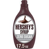 HERSHEY'S Zero Sugar Chocolate Syrup Bottle, 17.5 oz