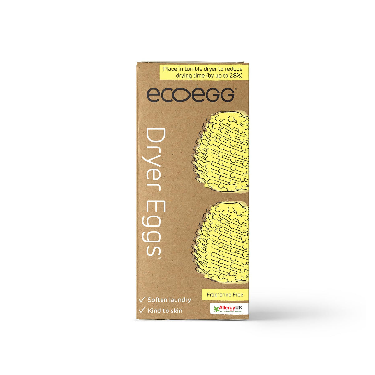Ecoegg Dryer Egg | Reduces Drying Time | Tumble Dryer Balls replacement | Softens Clothes | Hypoallergenic | Fragrance Free | 2 Eggs