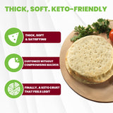 WiO SmartFoods™ 7.5" Pizza Crusts, Low-Carb, 3-Count., Protein-Rich Pizza Dough, Keto-Friendly, Fat-Free, Delicious Fresh Flatbread for Homemade