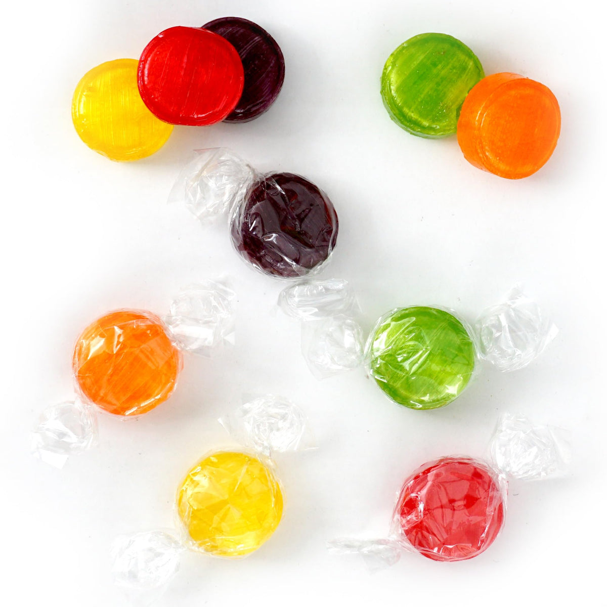 Assorted Fruit Hard Candy, 5 Pound Bulk Candy (Approx. 375 pcs.), Individually Wrapped Hard Candy, Fruit Discs Candy, The Hampton Popcorn & Candy