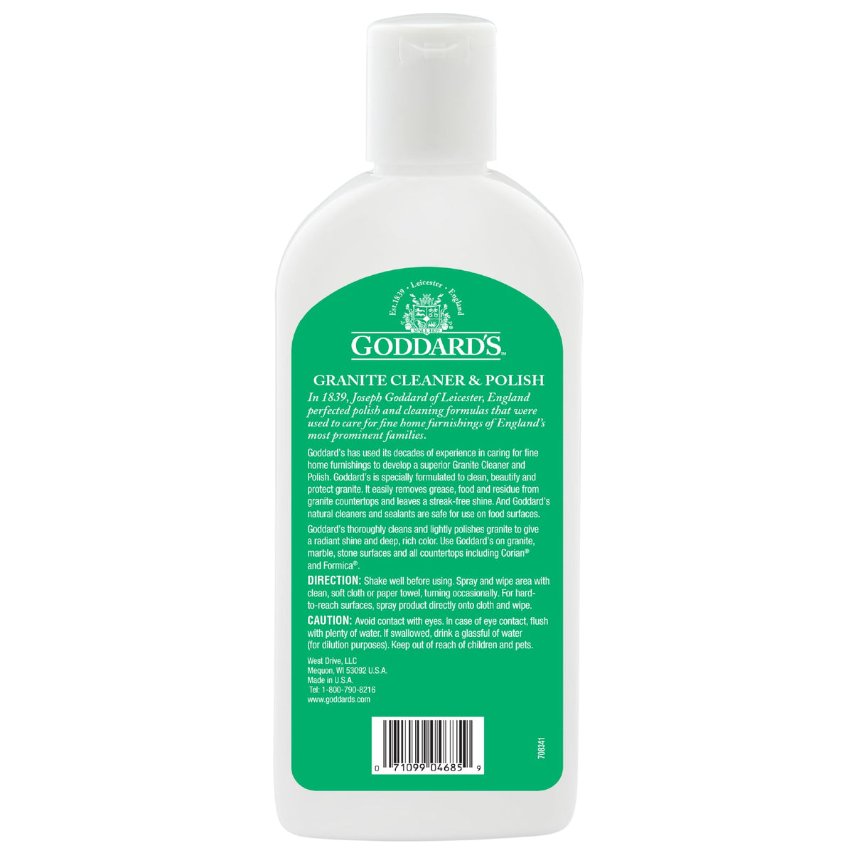 Goddard's Granite & Marble Polish - Clean and Shine Countertops, Tile, and Stone with Carnauba Wax - Water Stain Protection, 8oz