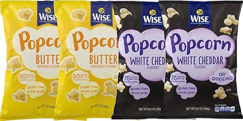 Wise Foods Butter & White Cheddar Air Popped Popcorn Variety 4-Pack