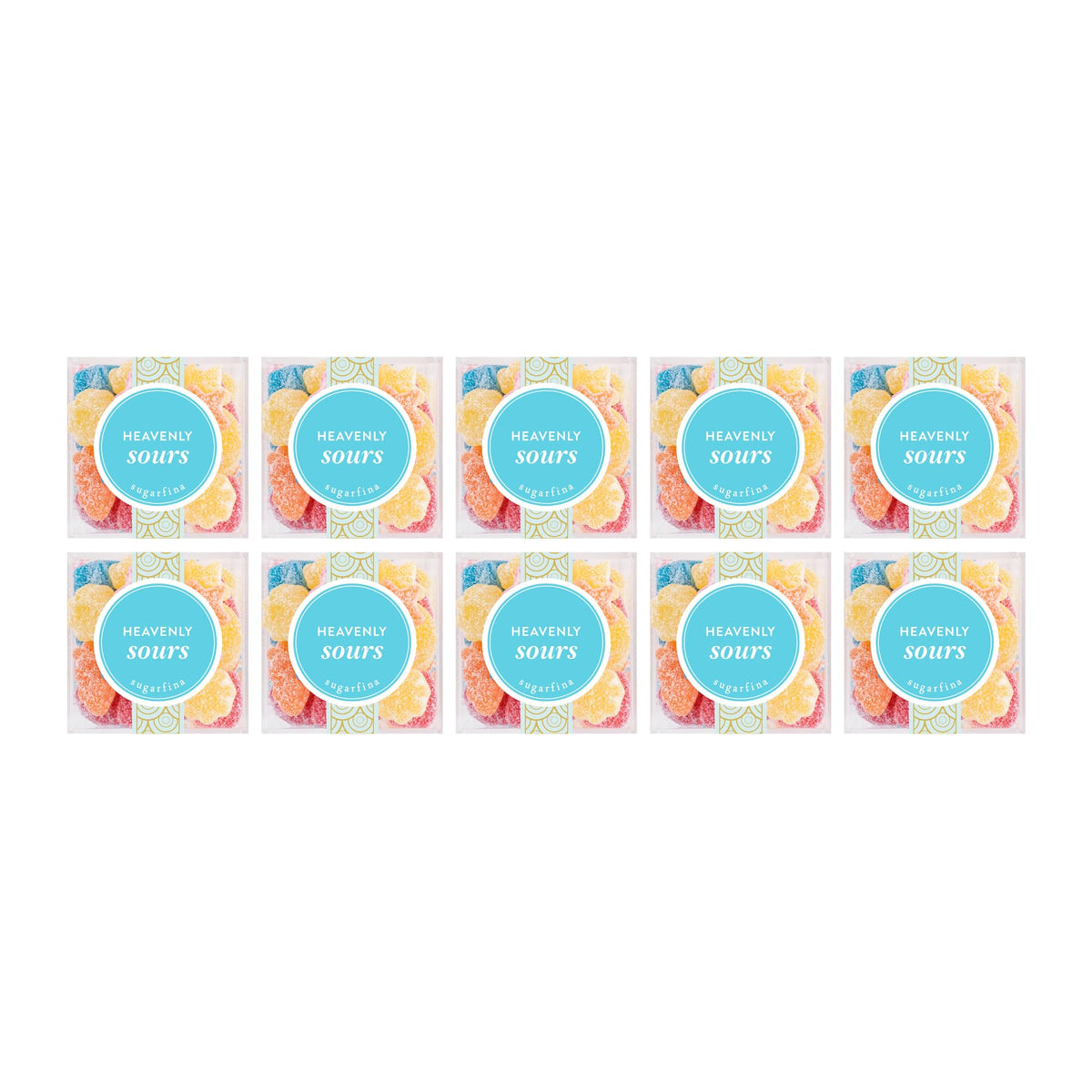 Sugarfina Heavenly Sours Perfect 10 Party Pack, Gummies, Small Candy Cubes, 3.2 oz, 10 Count