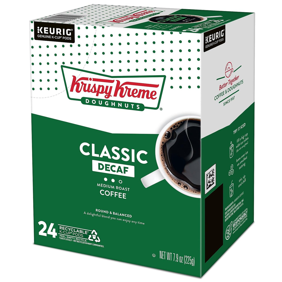 Krispy Kreme Classic Decaf Medium Roast Coffee K-Cups (96 Count)
